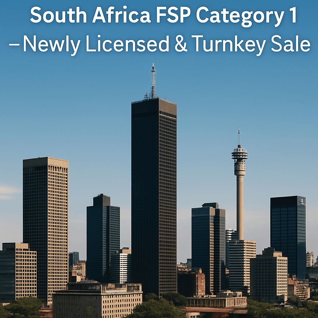 South Africa FSP Category 1 – Newly Licensed and Turnkey Sale